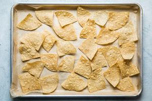 chips on a baking sheet