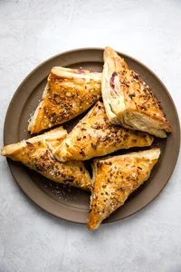 Homemade Turkey Hand Pies on a serving plate