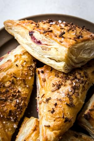 Homemade Turkey Hand Pies on a serving plate