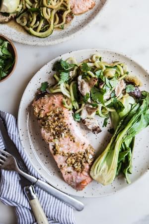 Ginger garlic salmon dinner