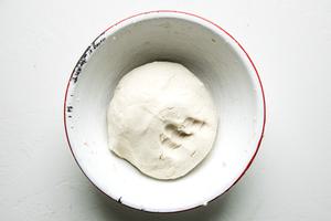 dough for homemade corn tortillas in a bowl