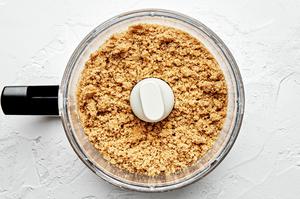 graham crackers, melted butter and sugar  combined in a food processor for making crust for key lime pie