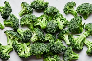 chopped raw broccoli ready to be steamed