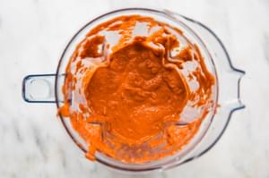cooked olive oil, onions, garlic, basil, oregano and bouillon blended together in a blender