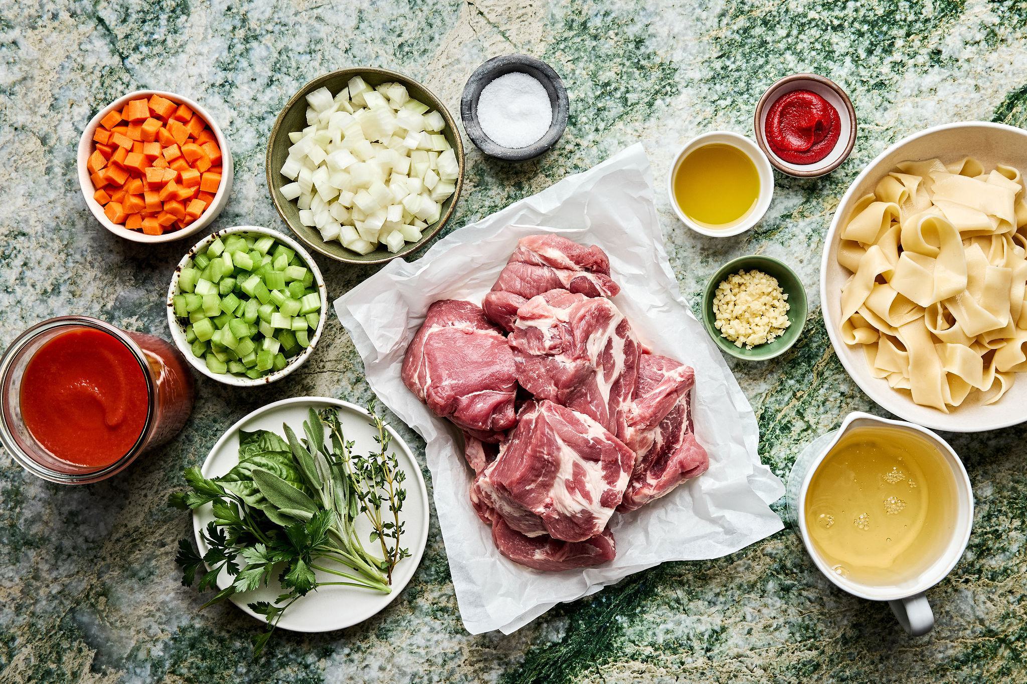 Braised Port Ragu Braised Pork Ragu Pappardelle | The Modern Proper