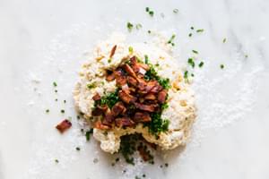 bacon added to cheddar cheese biscuit dough