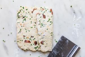 1 fold in bacon cheddar scone dough