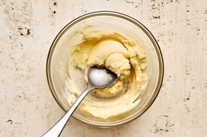 a butter and flour roux in a small bowl