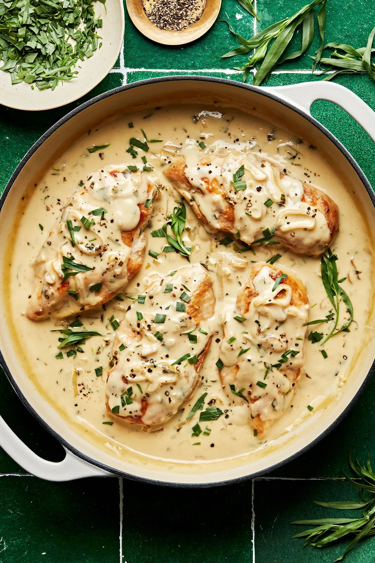 Garlic Butter Chicken with Tarragon Sauce