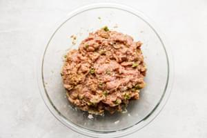 chicken meatballs meat in a bowl