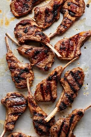 Garam Masala Grilled Lamb Chops resting on a serving platter