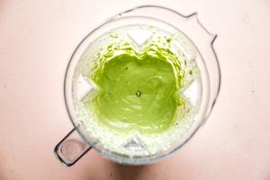green goddess dressing in the jar of a blender