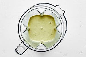 jalapeño ranch in a blender made with mayo, sour cream, onion powder, taco seasoning, cilantro, jalapeño, and lime juice