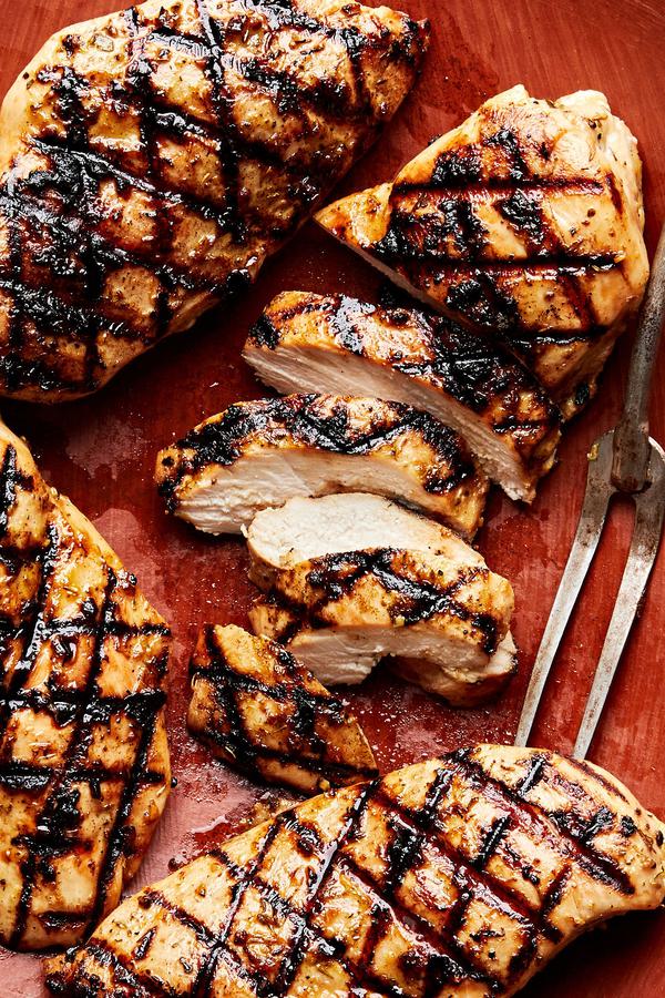 grilled chicken sliced on a serving platter