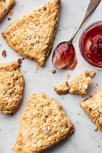 homemade oat scones served with jam