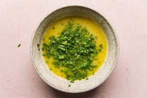 lemon chive vinaigrette in a bowl