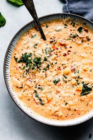 Creamy Italian quinoa soup